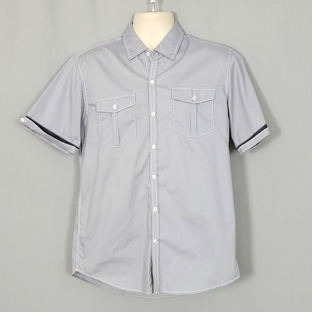Men's Michael Brandon Button-up Shirt (M) Grey